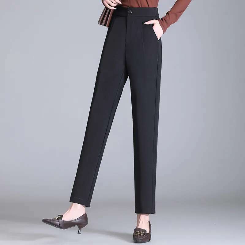 Blue High Waisted Narrow Version Straight Leg For Women's Spring And Autumn Suit Pants Oversized Loose And Slimming