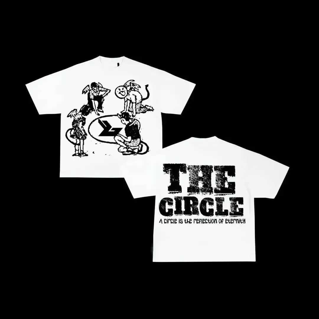 America War Girl Graphic Print T-shirt Y2k Retro Loose Short Sleeve Round Neck Cotton Top Gothic Streetwear Mens Women ClothingT250320