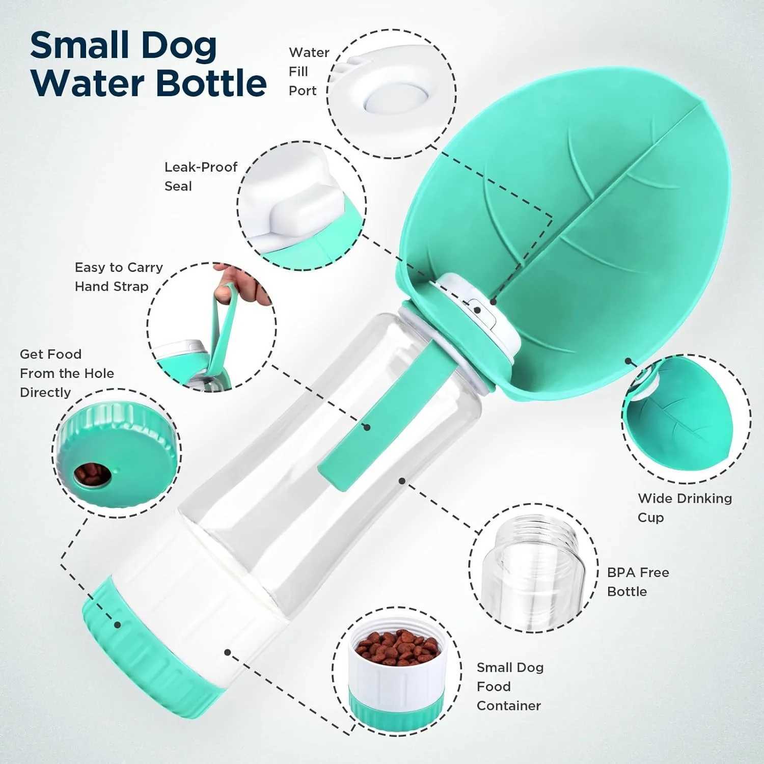330ml water 110ml dog water bottle dispenser used for walking food leakage prevention portable outdoor hiking used for small dog water bottle travel Y
