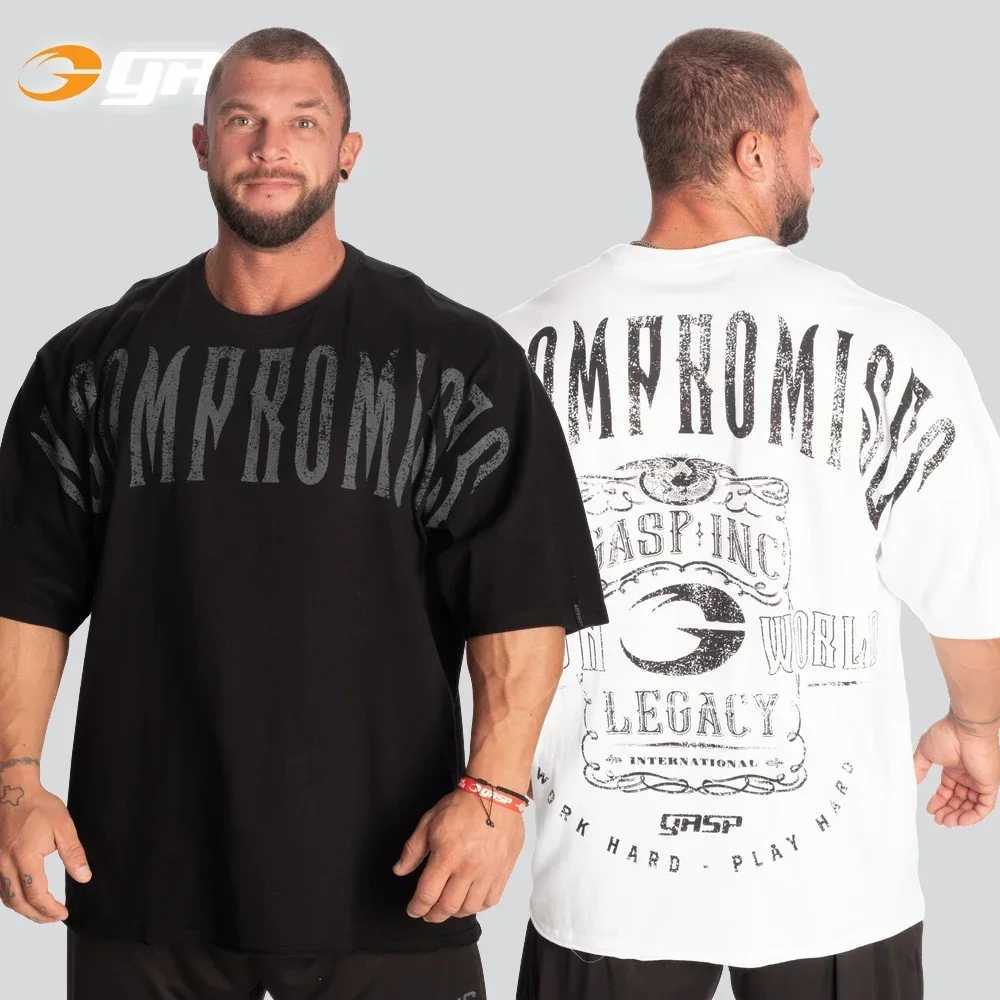 GASP NC iron tee GAISE Pu iron will be wide pure cotton printed thick sports short sleeved men and womenT250319