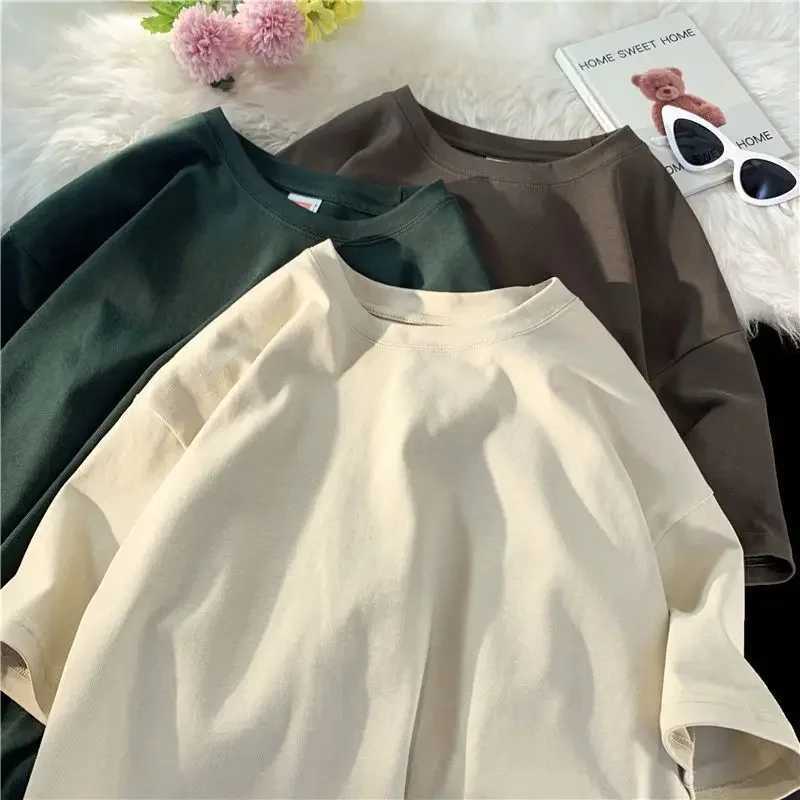 Plus Size High Quality T-shirt 260g Solid Color Customized Graphic Design Suitable for Dance Live Broadcast RetailT250320