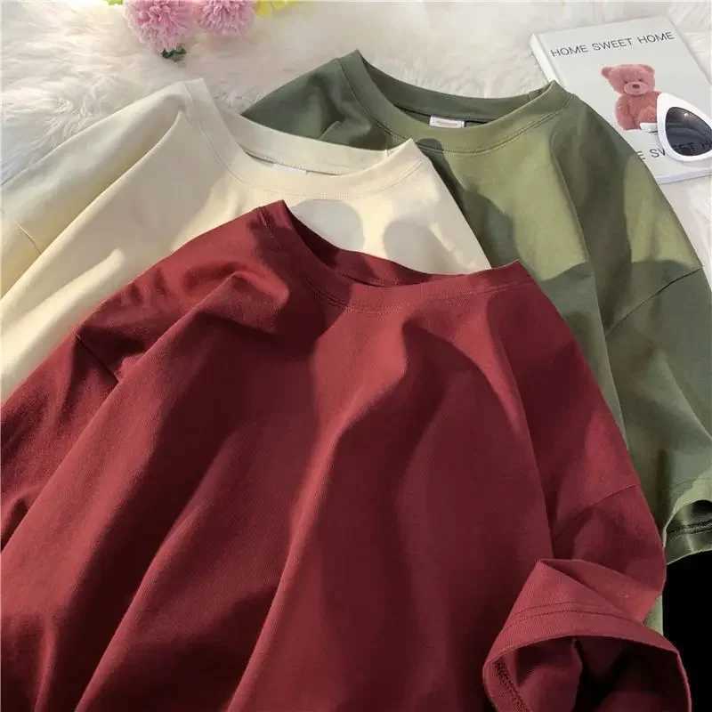 Plus Size High Quality T-shirt 260g Solid Color Customized Graphic Design Suitable for Dance Live Broadcast RetailT250320
