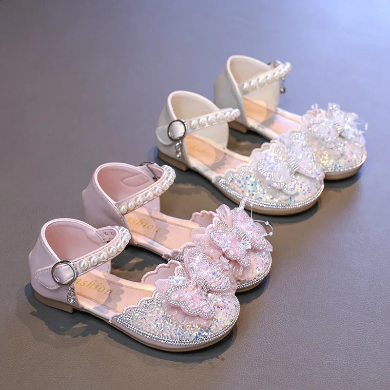 Summer Roman Sandals Fashion Butterfly sequins Beads Comfortable Daily Children Cute Casual Flat Shoes Zapatos Mujer 250304