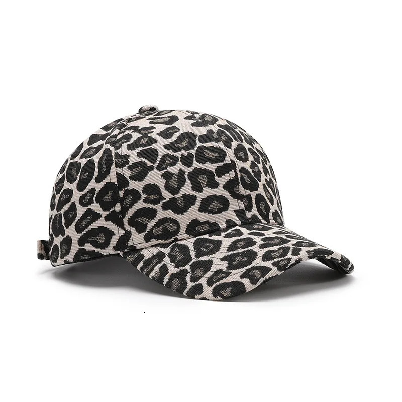 leopard print fashion womens baseball cap spring outdoor tourism travel curved brim men peaked cap large adult visors 250320
