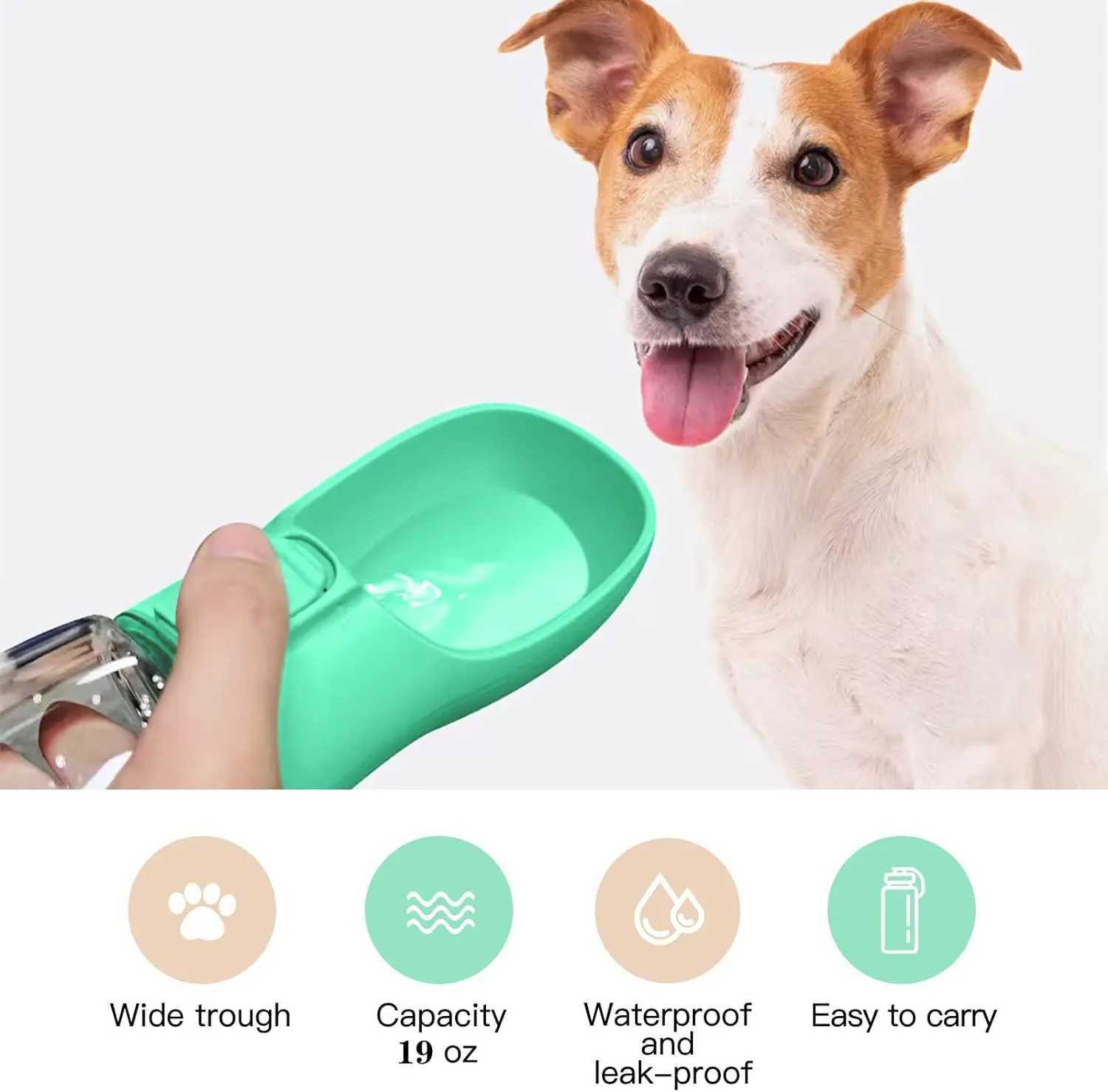 Portable dog water bottle and dog bowl suitable for small dogs cats outdoor leak proof walking drinking bowls small dogs and pet supplies Y250319