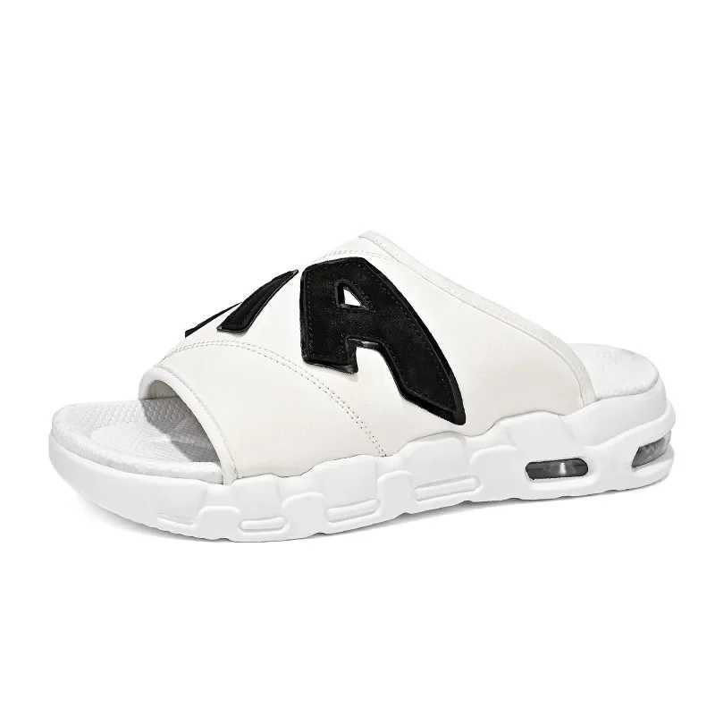 Plus Sizepu Air Cushi Mens Slippers Summer New Korean Casual Customized Fashion Beach Wear Y250320