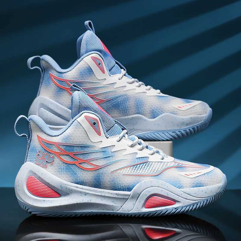 Mens basketball shoes fashionable sports shoes mesh breathable outdoor high-end basketball shoes lightweight design street basketball shoesW250320