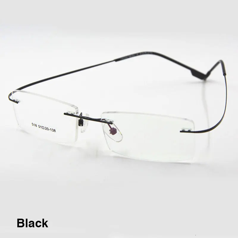 Reven Jate Flexible Alloy Rimless Eyeglasses Frame for Optical Prescription Glasses Eyewear for Women and Men 250228