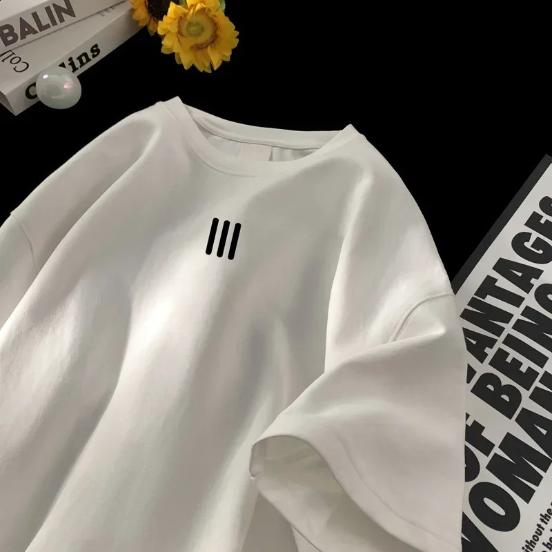Mens oversized T-shirt mens cotton T-shirt white 5XL casual summer clothing fashionable printed T-shirt mens clothes 250317