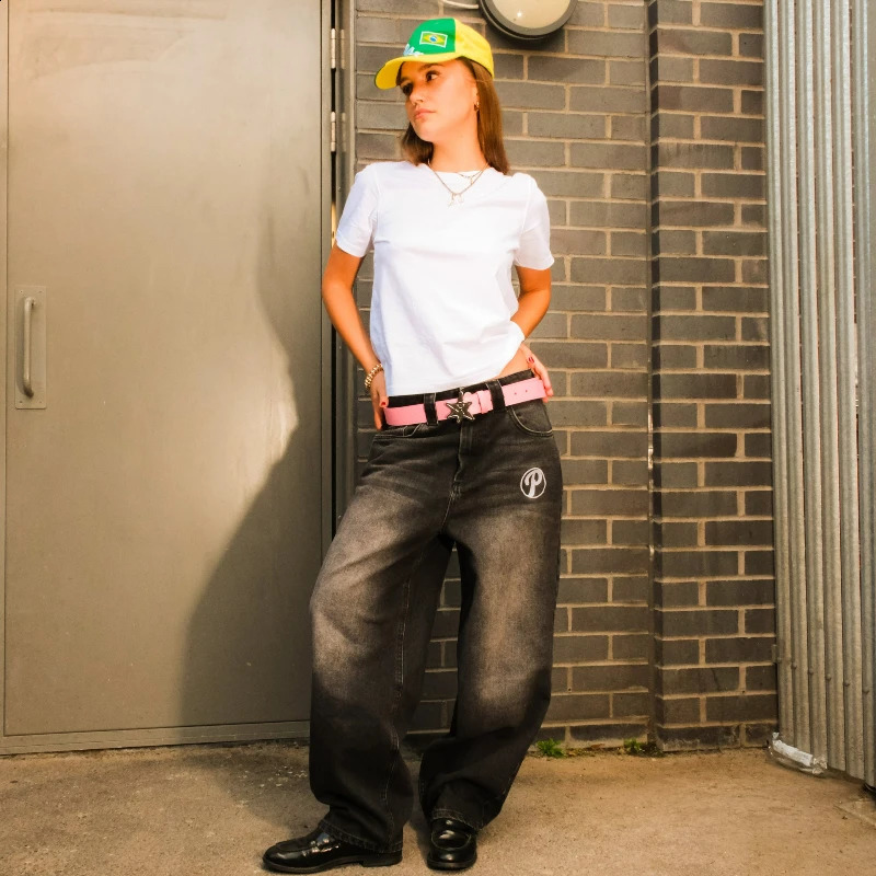 Gothic Trendy Baggy Jeans Y2K Classic Nameplate Embroidery Streetwear Man Pants High Quality Loose High Street Unisex Trousers 250319