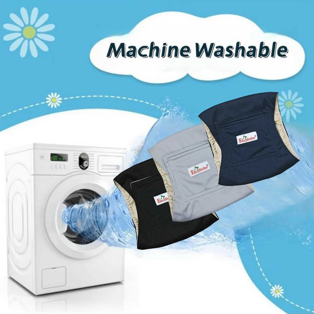 1 piece of washable mens dog diaper reusable pet hygiene pants high absorbency leak proof nap abdominal belt packaging suitable for small dogs Y250320