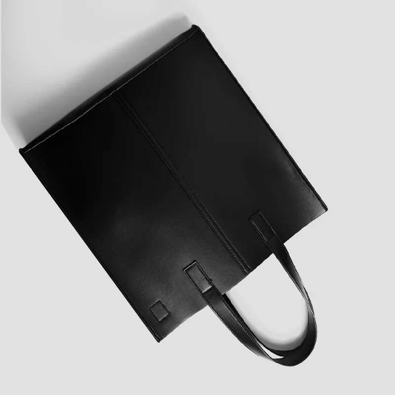 15-Inch Laptop Bag Tote Handbag PU Unisex With Strap Women Men Shoulder Bags