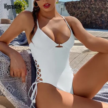 Vigorashely Sexy Push Up Swimwear Women High Waist One Piece Swimsuit Female Backless Monokini Brazilian Bathing Suit Swim 250319