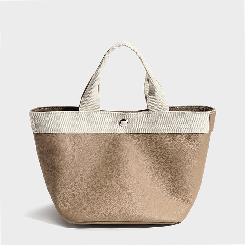 Water Bucket High End Feeling Carrying Vegetable Basket Bag Ladies Soft Leather Temperament Commuting Crossbody Handbag Shoulder Bags