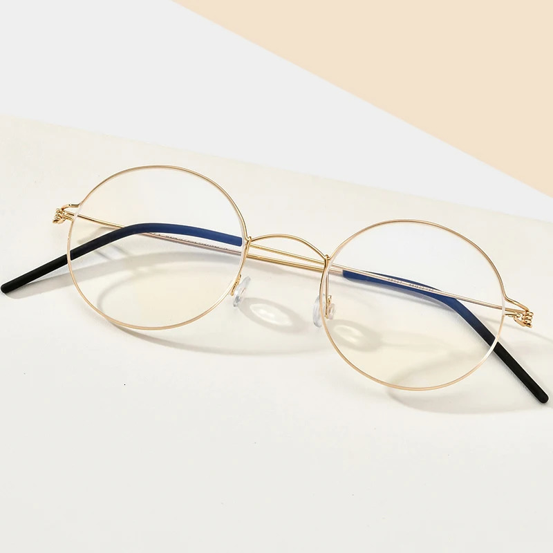 FONEX Screwless Eyeglasses Frame Men Women Round Morten Denmark Korean Glasses Frame Alloy Eyewear 98607 250228