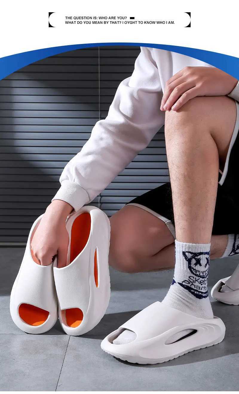 Summer mens sports slider thick bottom anti slip anti tooth wear-resistant soft bottom mens e-piece mop Y250320