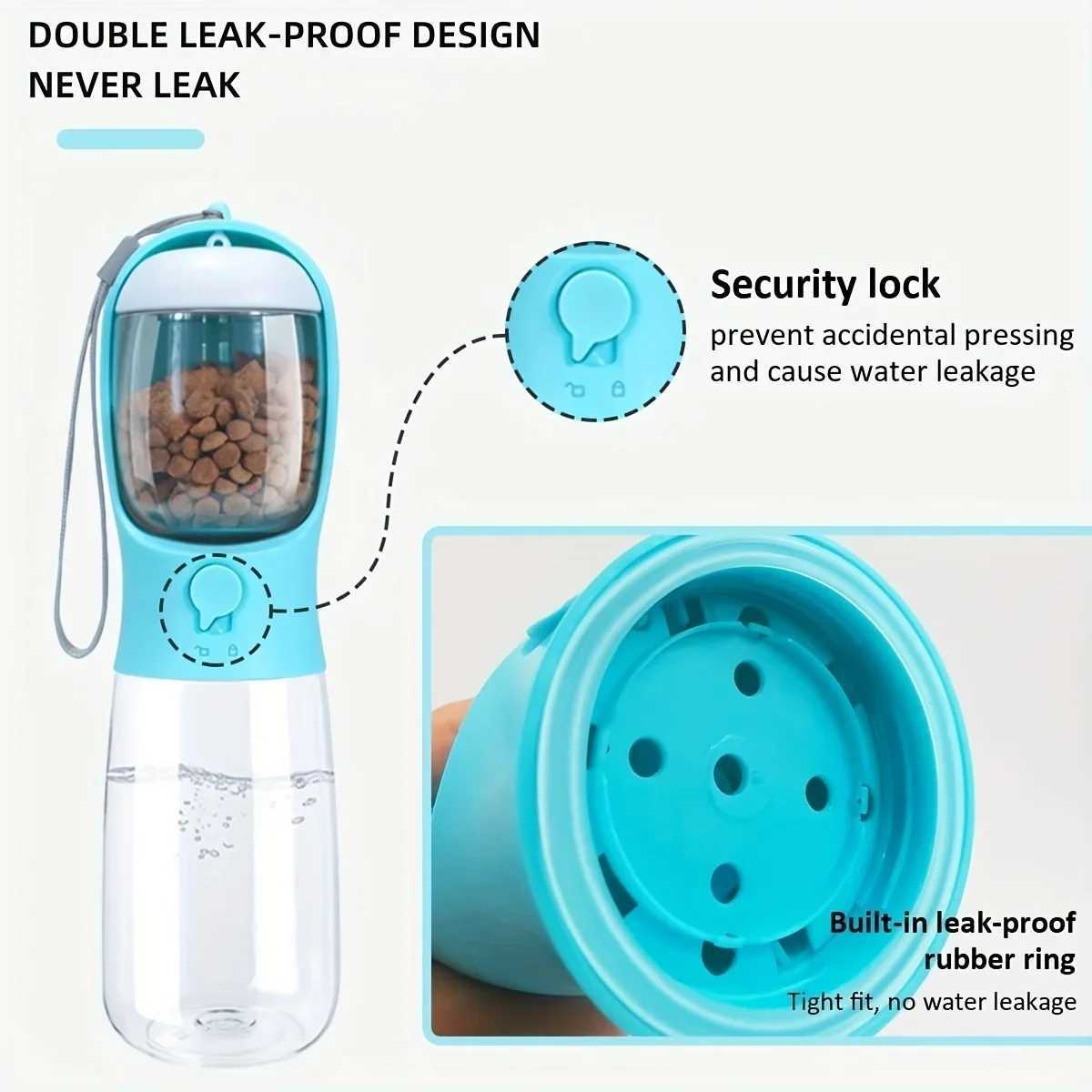 Portable dog and cat water bottle with storage containers for food and water used for feeding small dogs and pets outdoor travel pet beverage bowls Y2