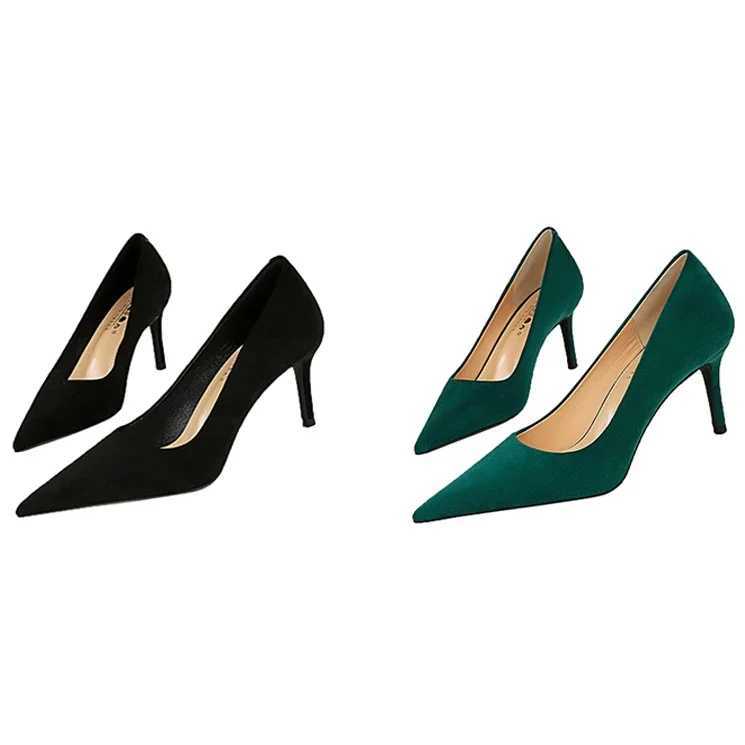 New temperature simple grammar disposable mud pump elegant 7cm thin high H-point toe womens shoes plus size Y250319