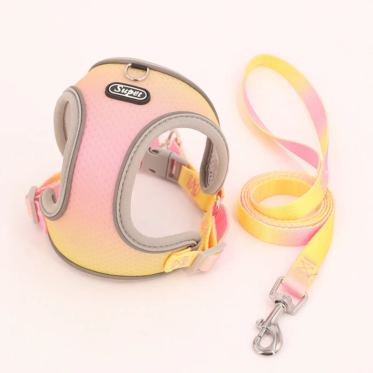 1pc Dog Harness Small Medium Pet Dog Ombre Harness and Leash Set. Airtag cat collar Dogs stuff Leash Flea tick control Pets 250320