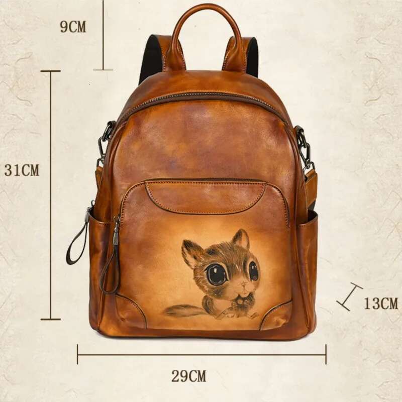 MOTAORA New Cowhide Large Capacity Backpack For Women's Retro Genuine Leather Handbag Animal Print Travel Schoolbag Shoulder Bag