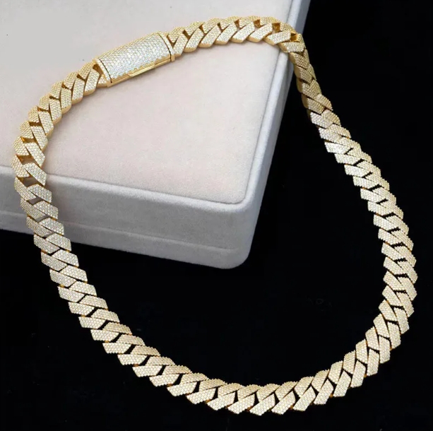 19mm Vvs Moissanite Cuban k ChainPendant Necklaces Iced Out Pass Dia Tester Sterg Sier Necklace