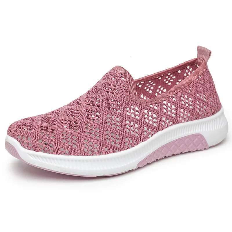 XIHAHA NEW Summer Korean Mesh Comfortable Women Breathable Ho llow Sports Walking Sn eakers Casual Flat Ladies Dance Shoes