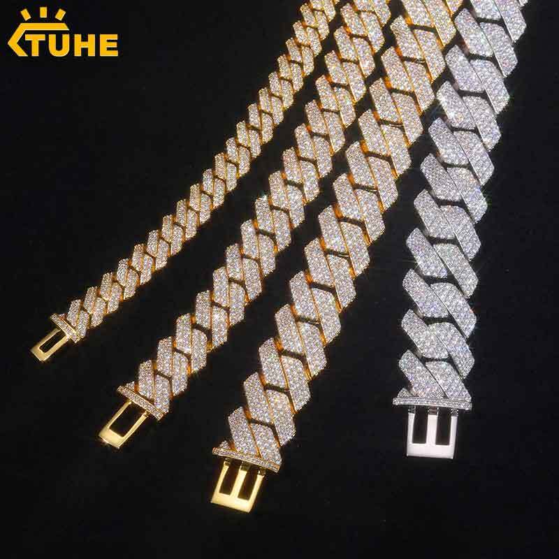 Hiphop/Rock Necklaces Full Miami Curb Link Necklace Men 9mm-14mm-20mm-25mm Bracelet For Men Jewelry High Quality