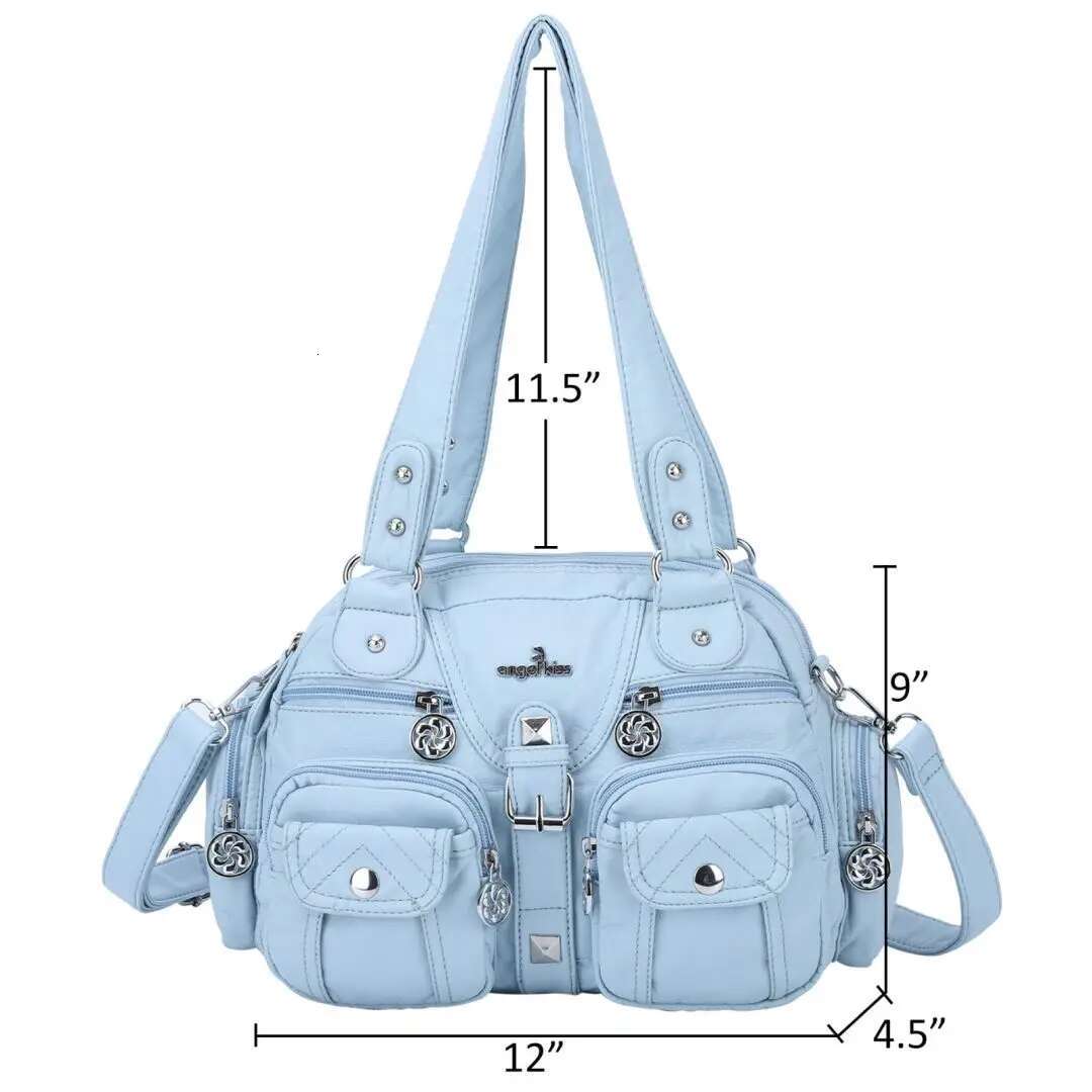 Angelkiss Women Handbags Satchel Top-Handle Handbag PU Bag Dumpg Give Gifts Shoulder Bags Phone Money Pack