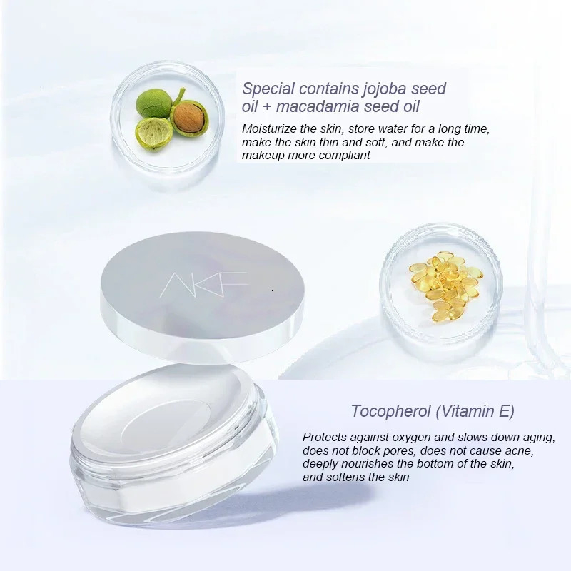 AKF Loose Powder Matte Oil Control Finish Face Setting Powder Waterproof Long-lasting Soft Light Face Concealer Cosmetic 250319