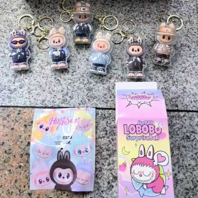 New Labubu Keychain Blind Box Toy Backpack Pendant with Protective Box Blind Box Hot Kavay Cartoon Bag Mystery Box Childrens ToysXJ250319