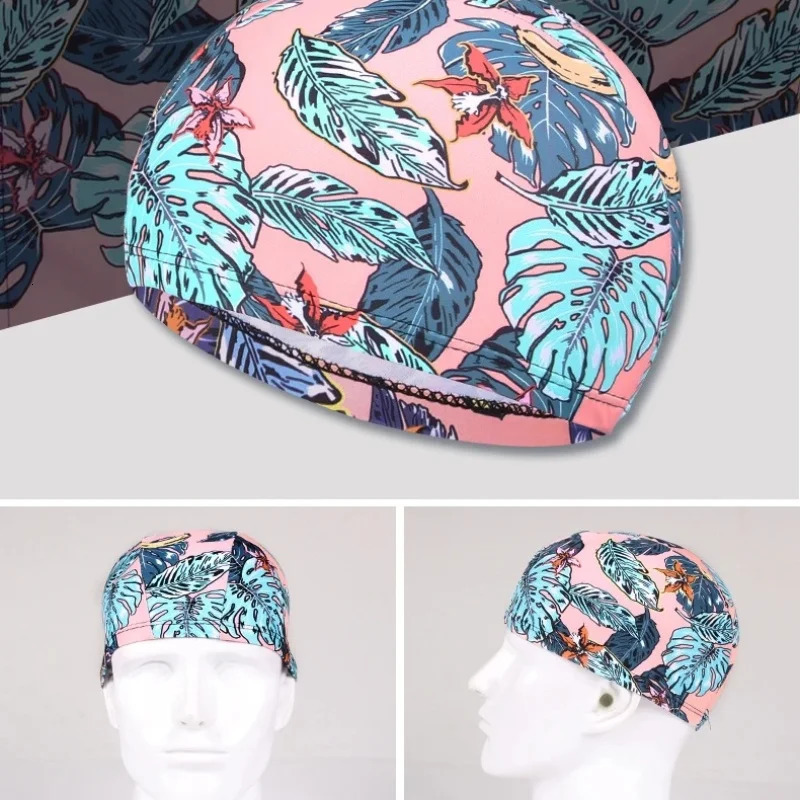 Nylon Swimming Cap fashion Printed Swimming caps for adults Breathable Swimming Cap Spring Cap Sports Accessory 250320