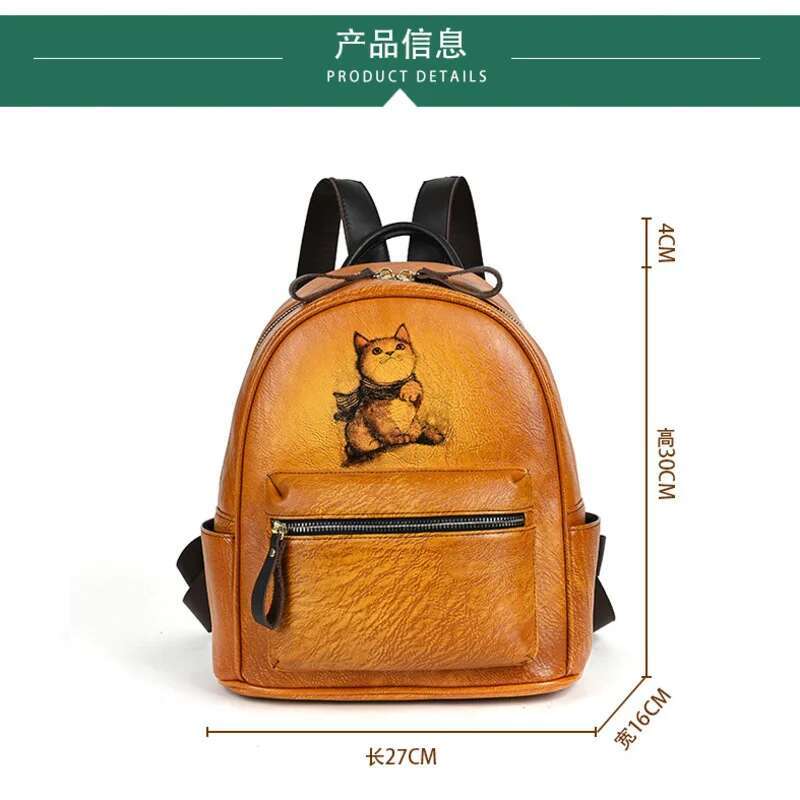 MOTAORA 2025 New Retro Backpacks For Women Bags Designer Hand-Painted Genuine Leather Girls School Backpack Woman Bagpack