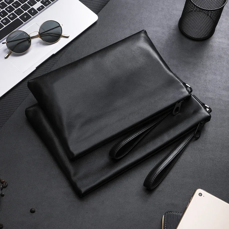 SENOFAN 2024 clutch bag mens envelope handbag leather sheepskin wallet business phone 250317