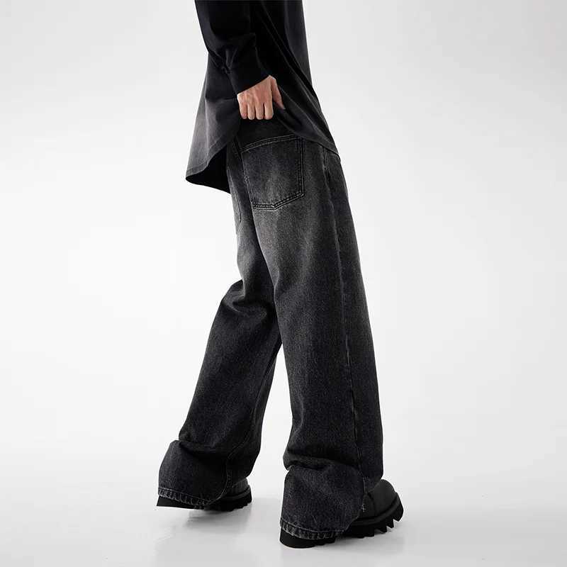 Autumn and winter mens 88% cotton bag jeans street fashion straight wide legs casual denim high-quality mens clothingT250319