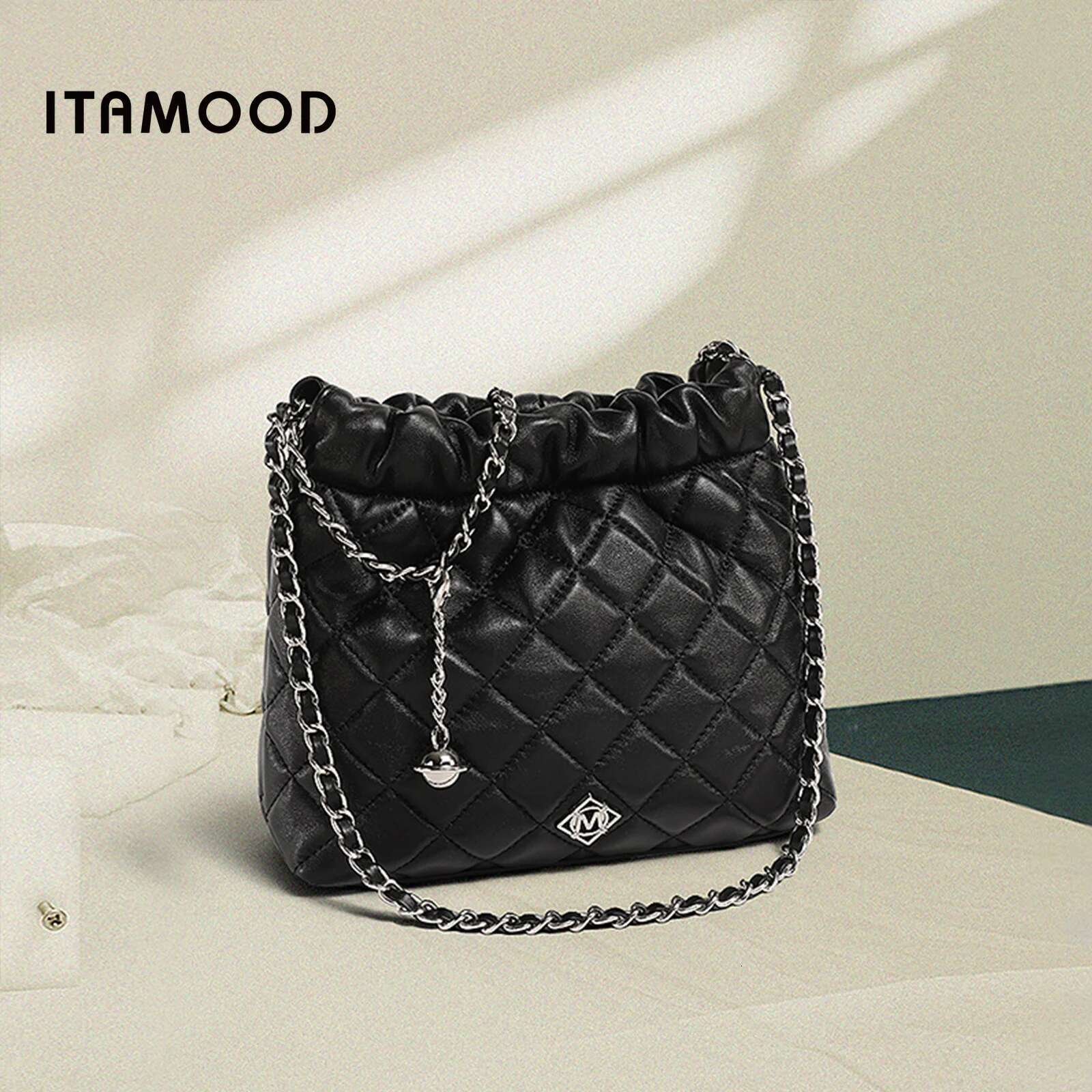 ITAMOOD Genuine Leather Hobo For Women One Shoulder Crossbody Chain Bag With Designer Fashion Valentine's Day Gift