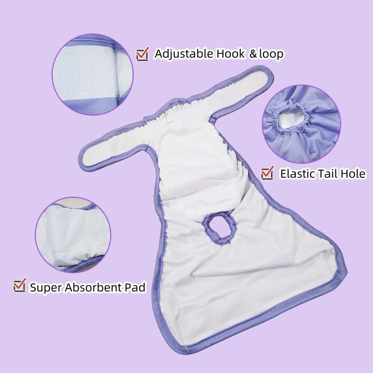 Pet dog diapers physiological hygiene pants reusable nap abdominal packaging dog diapers highly absorbent leak pants Y250320
