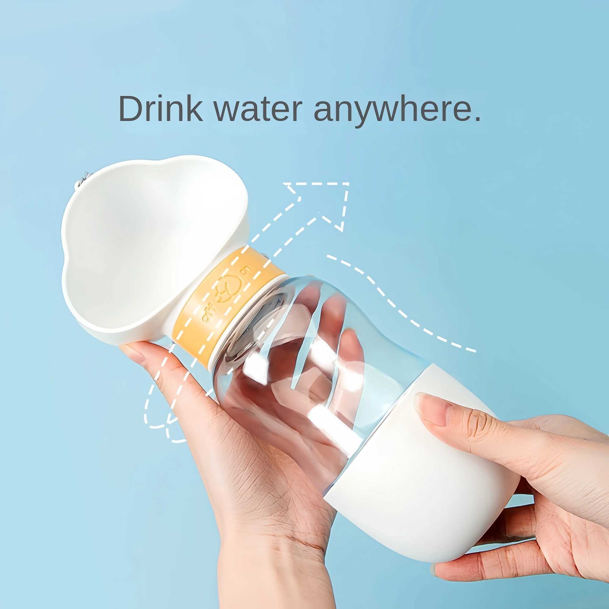 2-in-1 pet dog water bottle feeding bowl portable pet food bottle pet outdoor travel beverage dog bowl Y250319
