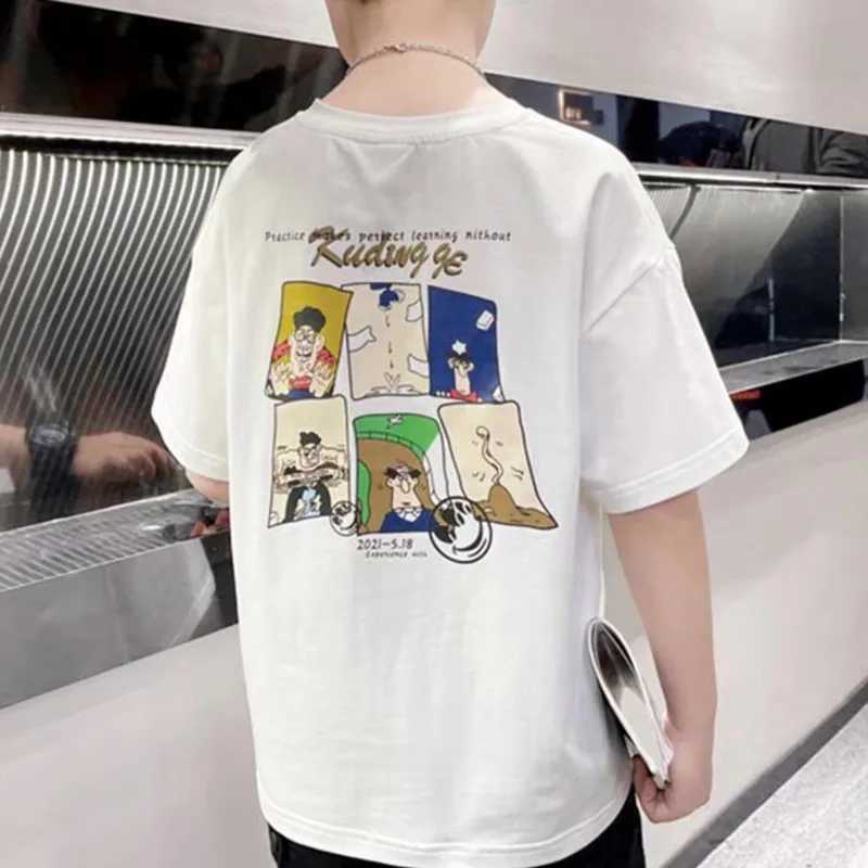 Boys And Girls Short-sleeved Bottoming Shirts Spring And Summer Middle-aged Childrens T-shirt Childrens ClothingT250320