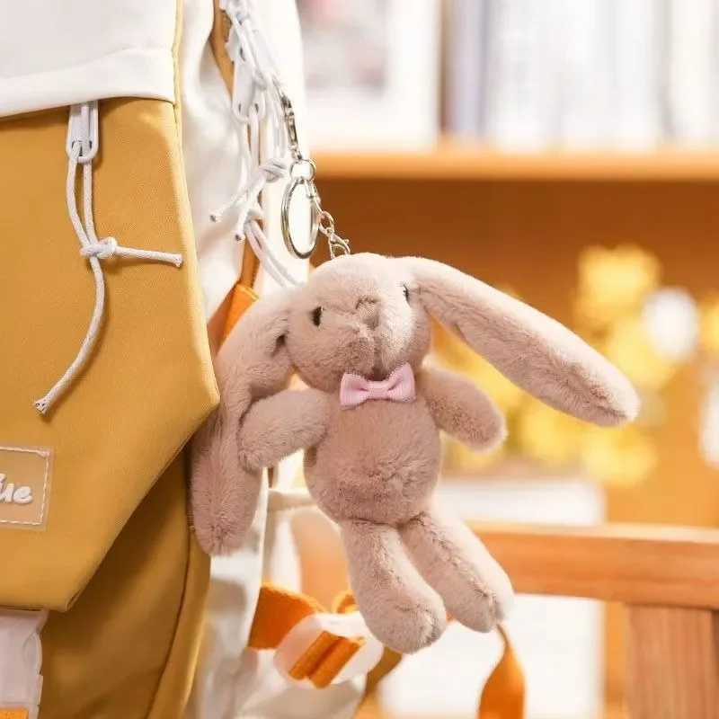 1 piece of fashionable rabbit plush keychain toy with long ears rabbit plush doll pendant Kawaii soft keychain bag doll pendant birthday giftXJ250319