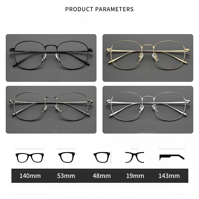 FIRADA Fashion Glasses Retro Pure Round Glasses Comfortable Business Prescription Glasses Frame Men 1052-C 250228
