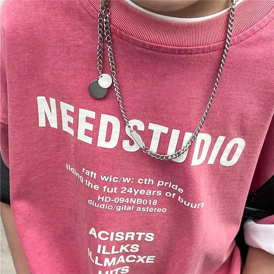 Summer 2025 pure cotton short sleeved simple trendy letter fading wearing half sleeved T-shirt for boys and girls fashionableT250320
