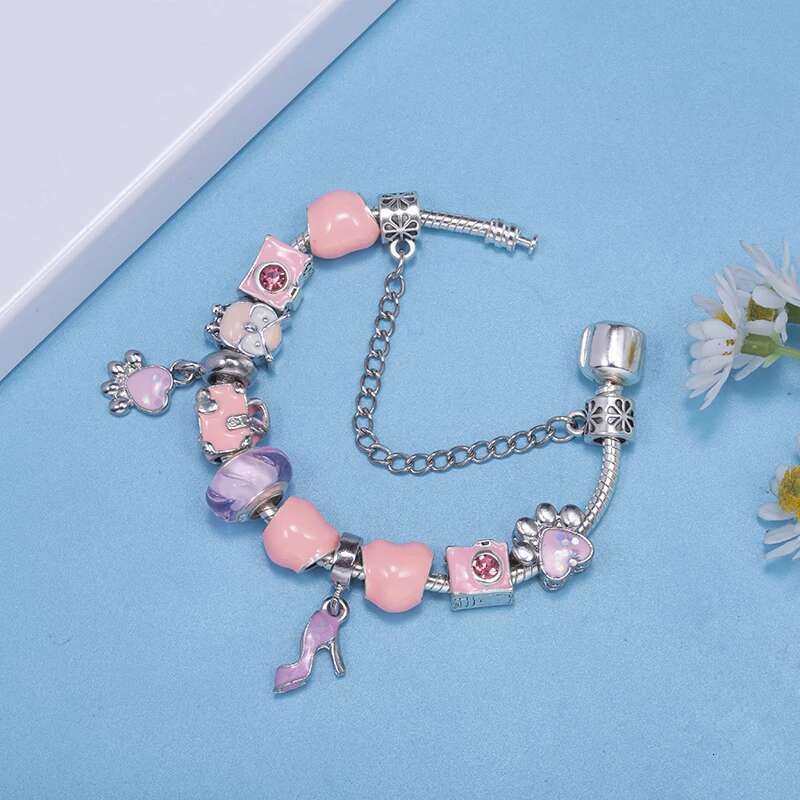 Special Offer Charm Bracelets Fits DIY Snake Pink Owl Paw Beads Bracelet Bangle For Women Bijoux Pulseras Jewelry Gift Wholesale