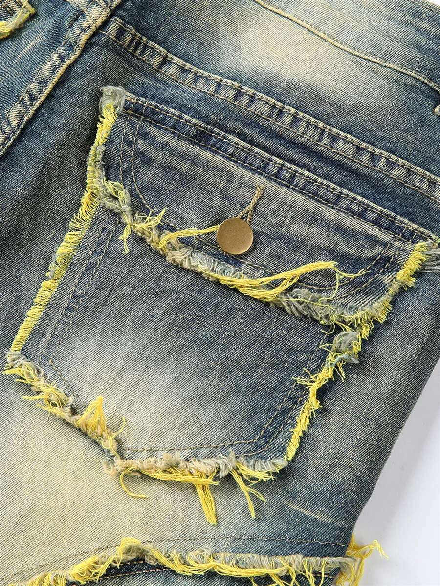 Designer Jeans Men's Spring And Autumn Casual Denim Pants Wave Multi Pocket Slim Fit Jeans Street Wear Pants Punk Fashion Retro Hip-hop Men'