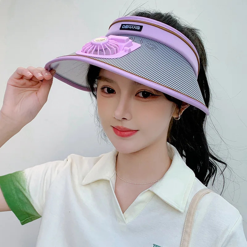 Summer Womens Sunscreen Hat Anti UV Sunshade Board Womens Electric Fan Beach Sunshade Hat Summer Hats for Women 250320