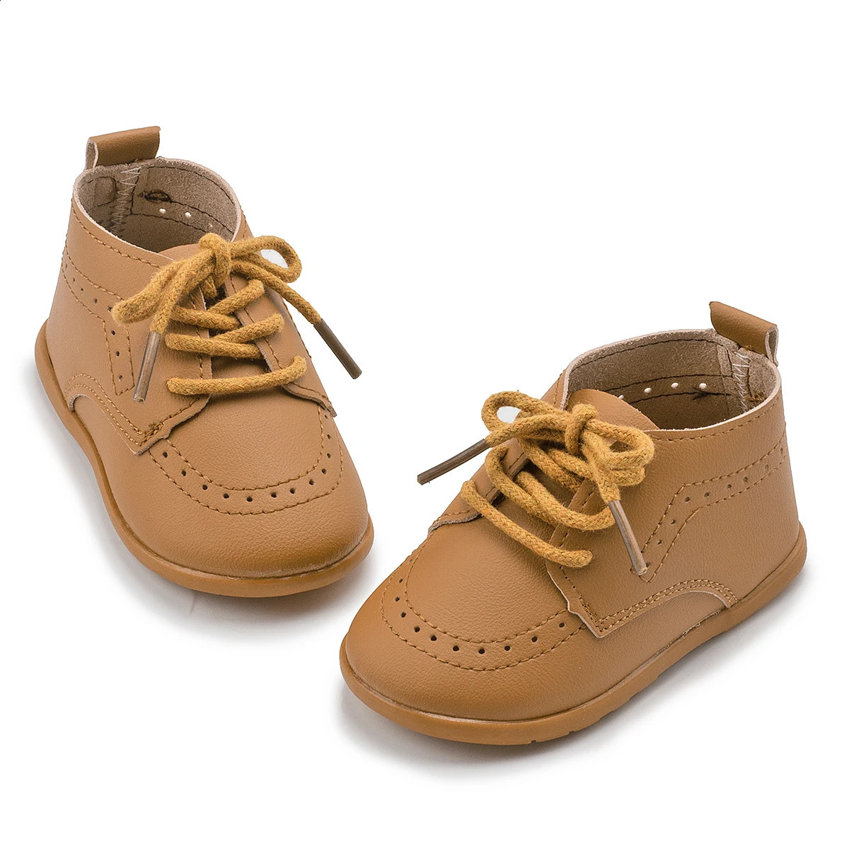 KIDSUN Arrival Infant Baby Shoes Baptism Shoes PU Leather Toddler First Walkers Rubber Soft Sole Anti-slip Moccasins 250319