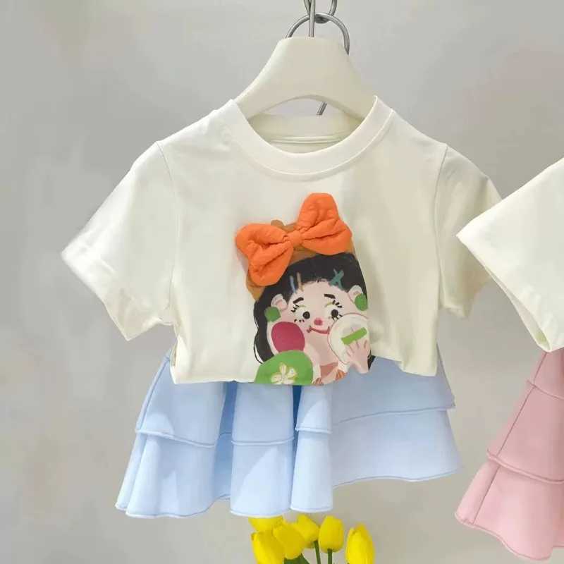 2025 Kids Summer Clothes Baby Boys Girls Cute Cartoon 3D Lion Little Bear Doll T-shirt Kawaii Cotton Boys Clothes Top CasualT250320