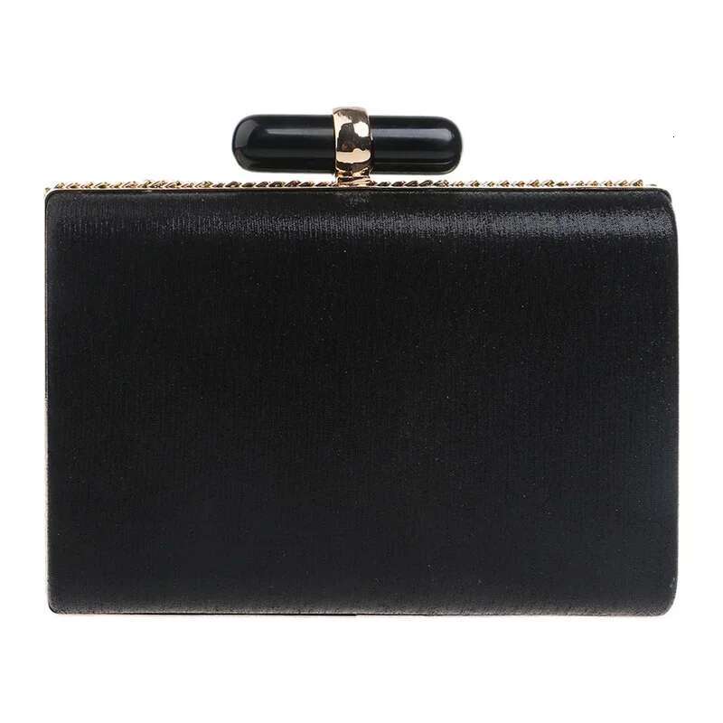 Women's Black Crystal Clutch Purse Formal Tail Party Evening Bag High Fashion Bead Dias Handbags Bolsa Feminina