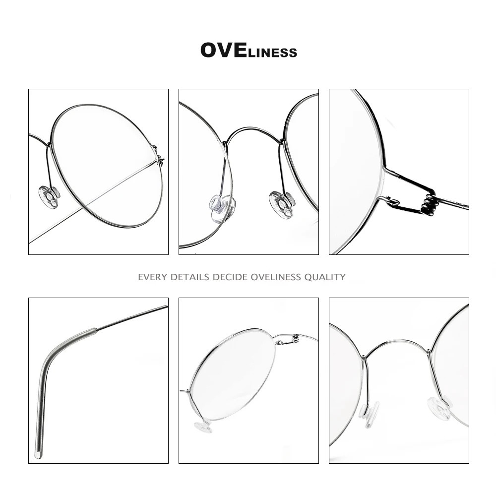 Pure Threadless Glasses Retro Glasses Frame Womens Round Korean Glasses Frame Mens Glasses Frame 250228
