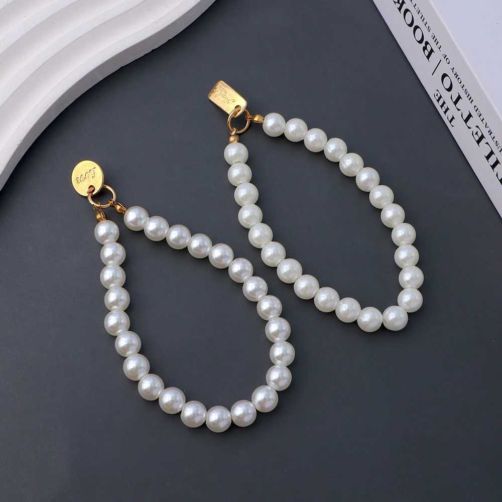 Retro artificial pearl chain keychain simple pearl mobile phone strap womens handbag decoration car keyring pendant jewelry giftXJ250319