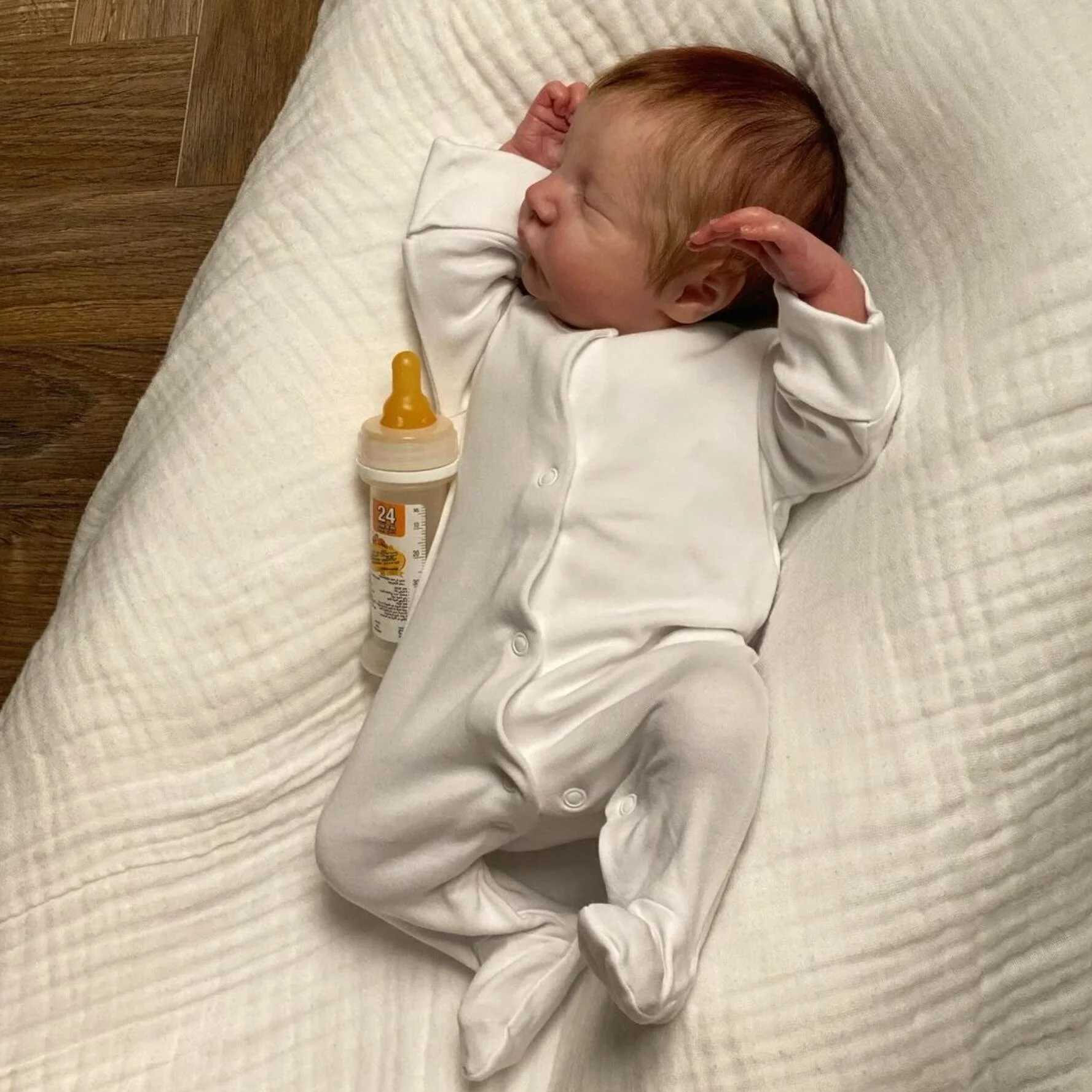 19 inch One Pcs 3D skin with visible veins 48cm fabric body soft silicone sleep regeneration baby doll toy W250320